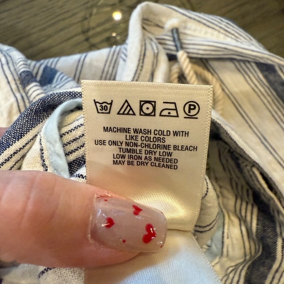 Anthropologie Seashore Striped Linen Blend Tapered Pants 31960 - Picture 15 of 16